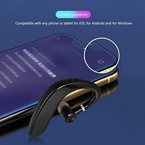 Single Ear Bluetooth V5.2 Wireless Earphones – Ergonomic Waterproof Headset for Professionals on the Move – Extended Battery Life & Effortless Device Compatibility for Hands-Free Communication