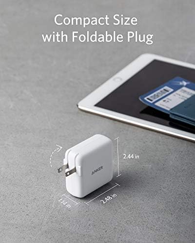Anker Power Port III Duo 40 W USB-C Fast Charger – Dual-Port, Foldable Travel Charger with Power IQ 3.0 for i Phone 15 Series, Galaxy, Pixel, i Pad & More – Optimal Charging Speed & Enhanced Device Compatibility