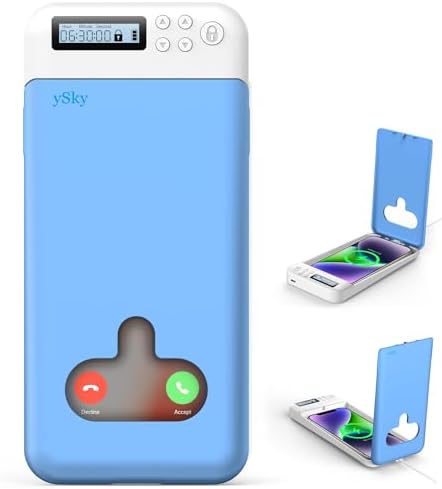 Cell Phone Lock Box with Timer,Portable Timed Phone Lock Box for iPhone and Android Phones, Self-Control Timer Phone Locker to Help Kids,Students Focus Back – Enhanced Compatibility and Speed