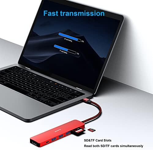 BENFEI 7-in-1 USB C Hub Multiport Adapter – Ultimate Connectivity Solution with 4 K HDMI, 100 W Power Delivery, High-Speed USB 3.0 Ports, and Card Readers for i Phone 15 Pro/Max, Mac Book, i Pad Pro & Samsung S23 – Boost Productivity and Streamline Your Setup