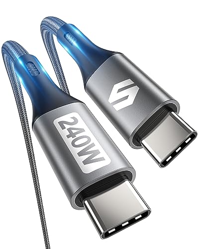 Silkland 240 W USB C to USB C Fast Charging Cable (1.5 FT, 2 Pack) – Ultimate 100 W PD 3.1 Power Delivery for i Phone 16 Series, Mac Book Pro/Air, i Pad Pro/Air/Mini, Samsung, and Pixel Devices – Superior Compatibility and Enhanced Speed for Tech Enthusiasts