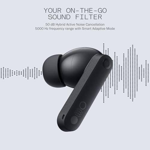 CMF Buds Pro 2 Wireless Earbuds – Superior Hi-Res LDAC Audio with 50 d B Hybrid Noise Cancellation and Ultra Bass for Dynamic Sound, Seamless Bluetooth 5.3 Connectivity, 43 Hours of Playtime with Compact Charging Case, Enhanced Six HD Microphone System for Optimal Call Clarity, Stylish Dark Grey Finish Perfect for Modern Audiophiles