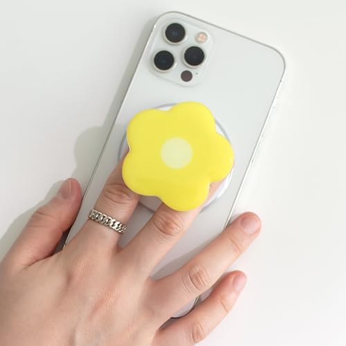 Vibrant Violet Daisy Mag Safe-Compatible Collapsible Phone Grip Stand – Stylish and Portable Mobile Accessory for Effortless Control and Enhanced Stability