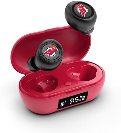 Unleash Your Team Spirit with SOAR NHL True Wireless Earbuds v.7 – Premium Bluetooth 5.0 Sound for New Jersey Devils Aficionados, Designed for Active Lifestyles and Daily Commuting with Effortless Connectivity and Extended Battery Life