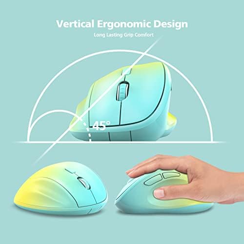 Revolutionize Your Workspace with the Green Ergonomic Wireless Mouse – Superior Vertical Design for Ultimate Comfort, Silent Clicks for Distraction-Free Focus, Long-Lasting Battery Life Powered by 1 AA Battery, Precision Control Up to 1600 DPI with USB Receiver Compatibility for PCs, Laptops, and Desktops