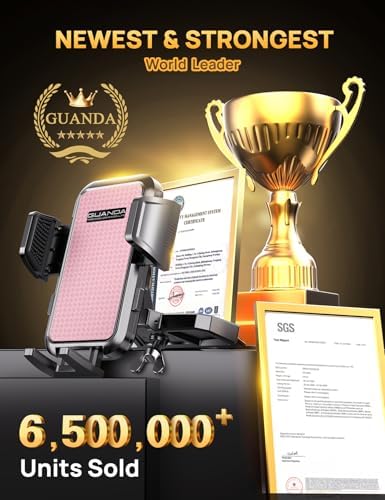 Universal CD Slot Car Phone Mount by GUANDA TECHNOLOGIES – Premium Adjustable Anti-Slip Holder for i Phone & Android Devices with Versatile Air Vent Clip for Safe Navigation and Enhanced Accessibility