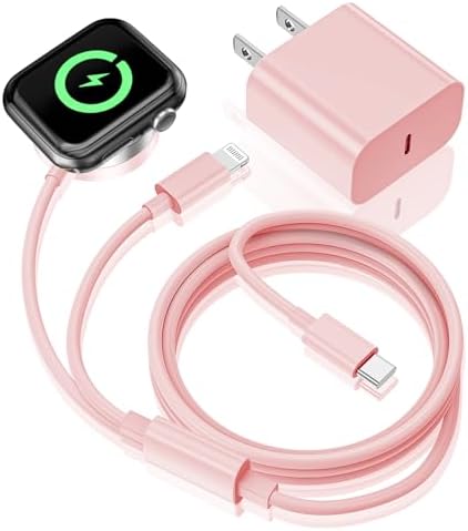 Upgrade Your Charging Routine with the 2-in-1 USB C Fast Charging Cable for Apple Watch and i Phone – MFi Certified 6 FT Magnetic Charger with 15 W Wall Adapter for Seamless Compatibility Across All Apple Watch Models and i Phone 14 – Durable, Efficient, and Tangle-Free Solution for Modern Lifestyles