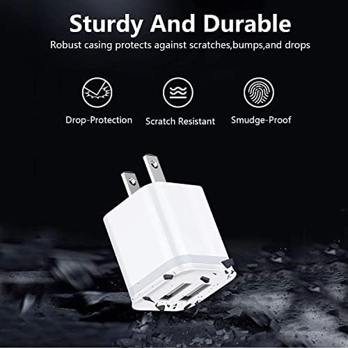 LUOATIP Dual-Port USB Wall Charger 3-Pack – Fast 2.1 A Power Adapter for i Phone 13, 12, 11 Pro Max & Android Devices – Compact, Reliable Charging Solution with Enhanced Compatibility for Home & Travel