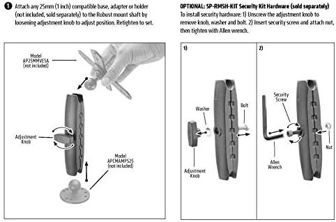 ARKON Robust Series 6″ Heavy-Duty Metal Mount Shaft | 25 mm (1″) Ball Compatibility | Customizable Mounting Solutions for Enhanced Stability | Durable Aluminum Build with Secure Tightening Knob | Ideal for Mobile Device Professionals and Versatile Installations