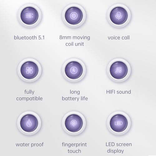 Revolutionary Wireless Purple Sport Earbuds with Built-in Mic | High-Fidelity TWS Noise Cancellation In-Ear Headset | Ergonomically Designed for Ultimate Comfort and Hands-Free Calling | Perfect for Active Lifestyles and Everyday Use | Compatible with All Devices for Effortless Listening Experience
