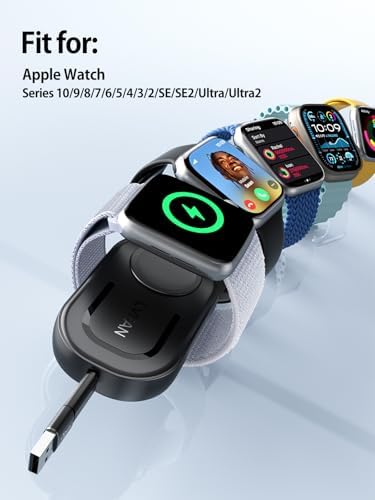 Revolutionary Magnetic Fast Charging Cable for Apple Watch Series 10 & 9 – LVFAN Premium Retractable Wireless Charger with USB C & A Compatibility – The Essential Travel Companion for Swift Powering of All Apple Watch Models Including Ultra 2, 8, 7, 6, 5, 4 & SE – Transform Your Mobile Charging Routine with Effortless Magnetic Attachments and Compact Design