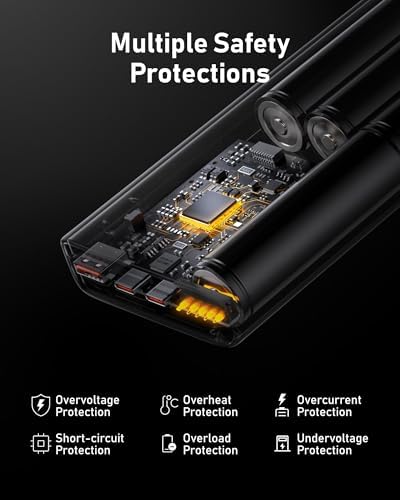 VEEKTOMX 65 W 20000 m Ah USB-C Portable Power Bank – Fast Charging Solution for Laptops, Smartphones & More – Ideal for Travelers with Multi-Device Support and Airline Compliance – Enhanced Safety with Overcharge Protection & LED Battery Monitor – Charge Mac Book, Dell, i Phone, and More Efficiently – Ultimate On-the-Go Power Supply