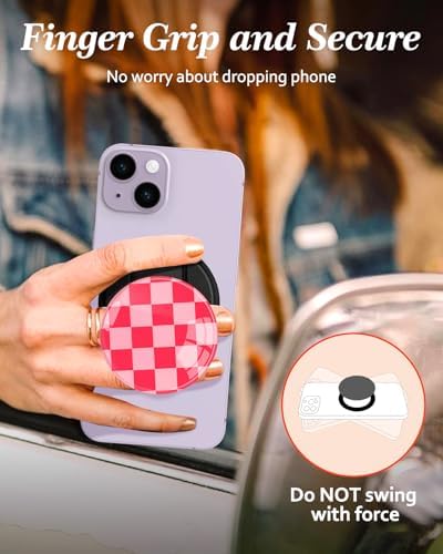 Chic Mushroom Mag Safe Phone Grip for Women – Trendy Ring Kickstand Holder for i Phone 16/15/14/13/12 Series – Stylish, Secure, and Functional Accessory for Texting, Selfies, and Streaming – Lightweight, Durable Design for Everyday Use