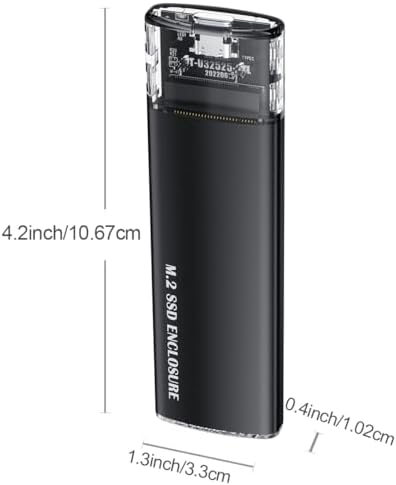 High-Performance M.2 NVMe SATA SSD Enclosure Adapter – 10 Gbps USB 3.1 Gen 2 Type-C for Seamless Data Transfer, Compatible with M-Key & B+M Key Sizes 2230, 2242, 2260, 2280 – Ideal for Fast-Paced Professionals and Gamers Seeking Reliable Storage Expansion