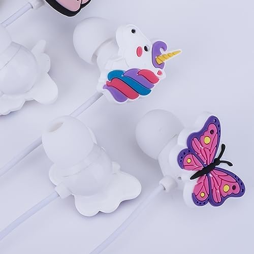 Qear Fun Cartoon Silicone Earbuds for Kids – 12 Playful Designs for School and Play, Lightweight Wired Headphones with Microphone, Durable & Comfortable In-Ear Earbuds Compatible with 3.5 mm Devices – Perfect Gift for Boys and Girls