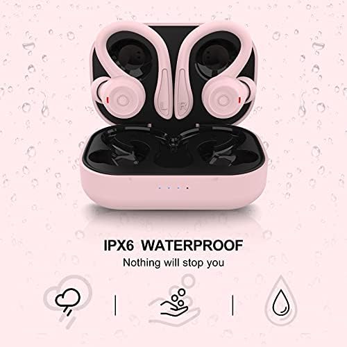 Ultimate Green Wireless Earbuds with Earhooks – Bluetooth 5.1 Noise Cancelling Sports Headphones, Waterproof Design for Secure Fit During Workouts, Compact Earphones for Enhanced Sound Quality and Durability