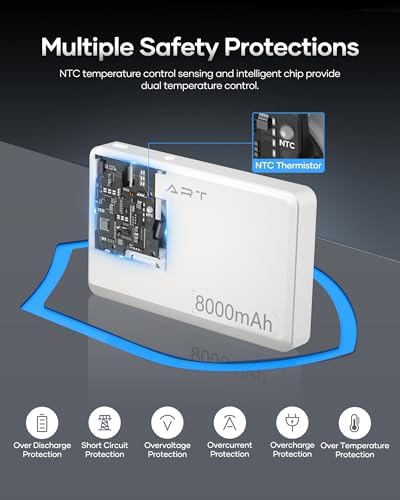Ultra-Slim Wireless Portable Charger for Samsung & i Phone – 8000 m Ah Fast Charging Power Bank with Innovative Suction Cup Design – 22.5 W USB-C PD Compatibility for Rapid Device Charging – Lightweight and Stylish Mobile Accessory