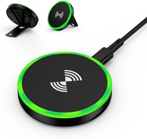 15 W Magnetic Wireless Charger with Kickstand – Fast Charging Pad for i Phone 16/15/14/13/12 & Samsung Galaxy S25/S24/S23 – Portable, High-Efficiency Charging Station for Android and Google Pixel 9 Series – Optimal Performance & Enhanced Compatibility for On-the-Go Charging