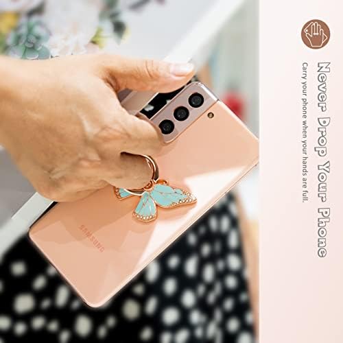 Glitter Butterfly Phone Ring Grip Holder – 360-Degree Rotating Kickstand for i Phone, Samsung Galaxy & Android – Stylish Rhinestone Design for Enhanced Durability and Comfort – Perfect Gift for Women and Girls – Secure Adhesive for Optimal Grip – Versatile Stand for Video Calls, Streaming & More