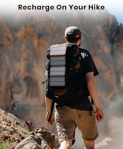 Ultimate FEELLE Solar Power Bank – 27,000 m Ah High-Capacity Wireless Charger with 4 Efficient Solar Panels, 22.5 W Fast Charging, Dual USB-C Ports, Ideal for Outdoor Adventures and All Smartphones – Stay Connected Anywhere