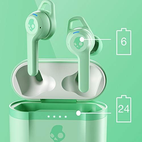 Skullcandy Indy Evo Mint Wireless Earbuds – 30-Hour Battery Life, Sweat-Resistant Design, Compatible with i Phone and Android, Exceptional Sound Quality with Built-In Microphone for Hands-Free Calls, Ultimate Comfort for Active Lifestyles, Bluetooth Connectivity for Quick Pairing and Seamless Streaming