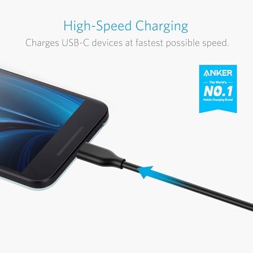 Anker Powerline 3.0 USB A to USB C Fast Charging Cable – 10 FT Durable Charger Cord with 56 k Ohm Resistor for Samsung Galaxy Note S8/S9 & Universal Compatibility – Tangle-Free & High-Speed Data Transfer for Ultimate Convenience