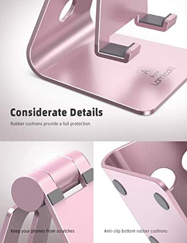 Lamicall Ergonomic Adjustable Smartphone Stand – Versatile Hands-Free Dock for i Phone 16, 15, 14, Plus, Pro Max, 13, 12, X, XS & All Android Phones (4-8″) – Sleek Black Finish with Anti-Slip Grip for Enhanced Efficiency and Comfort at Home or Office – Optimize Your Workspace with Customizable Viewing Angles and Superior Stability