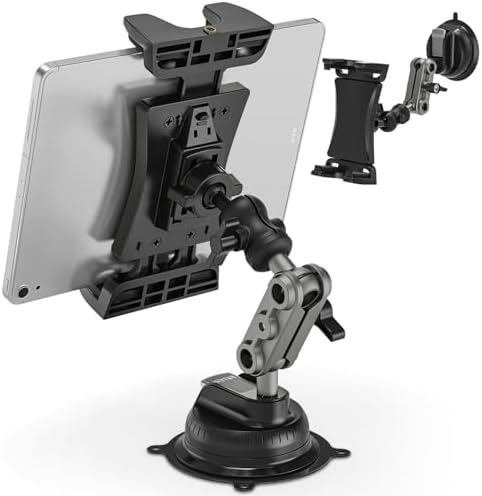 Heavy-Duty Tablet Mount for Trucks – Universal 360° Suction Cup and Adhesive Base Holder for i Pad Pro, Air, Mini, Galaxy Tab & Smartphones – Secure, Adjustable Viewing for Safe Navigation and Entertainment on the Go