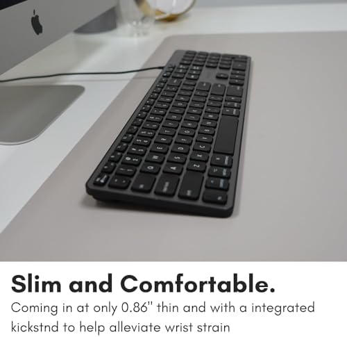 Enhance Your Mac Experience with the Macally Backlit Keyboard – Sleek Space Gray Design, Quiet Operation, and 3 Adjustable Brightness Levels for Optimal Visibility – 107 Keys, USB Wired for Fast Connectivity – Perfect Mac Accessory for Creative Professionals and Everyday Users
