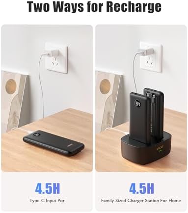 Dual Portable Charger Set – 10,000 m Ah Power Banks for Fast Charging, Includes Cords for i Phone, Galaxy S24/S23, Pixel & More – Perfect for Sharing & Travel Convenience with 15 W Quick Charge Technology