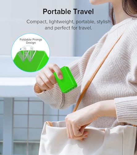 Elevate Your Charging Game with the 2 Pack Flat USB C Charger Block – 40 W Fast Charge Hub for i Phone 12-16, i Pad & Samsung Devices, Featuring 4 Ports for Simultaneous Power Delivery & Quick Charge, Sleek Light Blue Travel-Friendly Design Ideal for Home & On-the-Go Use