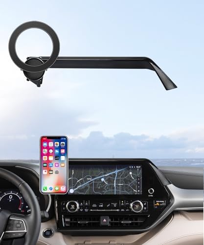 Car Phone Holder for Toyota Highlander 2020-2025 Accessories 8-Inch Screen Fixed Clip, 360° Rotation Phone Mount Compatible with MagSafe,Cell Phone Holder That Does Not Affect Air Vent – Enhanced Compatibility and Speed