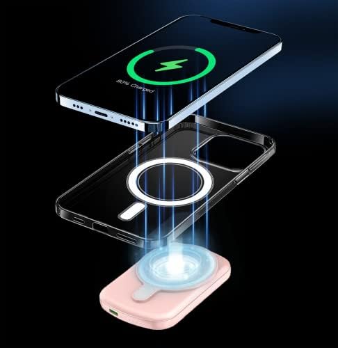 Ultra-Fast 10000 m Ah Wireless Power Bank – Portable Charger with 18 W Fast Charging & 20 W Quick Charge for i Phone 16/15/14/13/12 – Compact Battery Pack with Type C Cable for Maximum Compatibility