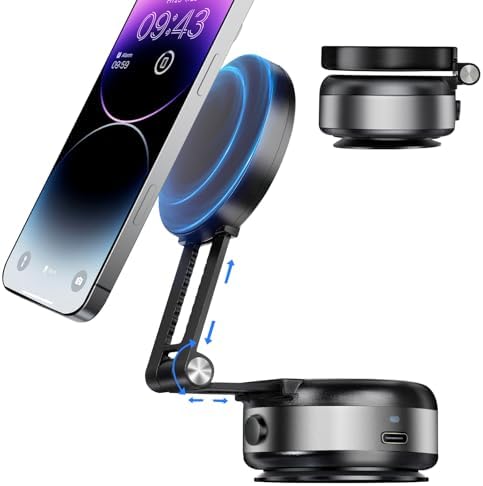 Revolutionary Electric Vacuum Magnetic Suction Phone Holder – Adjustable Telescopic Car Mount for Ultimate Smartphone Stability and Convenience – Foldable Double-Sided Magnetic Design for Enhanced Compatibility and Effortless Access