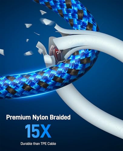 Premium 6 FT USB C to Lightning Charging Cable – 2 Pack for i Phone & i Pad – Fast Charging, MFi Certified, Braided Design for Enhanced Durability & Compatibility with i Phone 14/13/12/11/Pro/MAX/X/8/7 – Ultimate Power Solution for On-the-Go Users