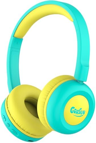 Safe Sound Bluetooth Headphones for Kids – Lightweight Wireless Earphones with 85 d B Volume Limiting for Toddler Hearing Protection – Ideal Twistable Design for School, Travel, and Home Use – Premium Audio Quality with Built-in Microphone for Clear Communication