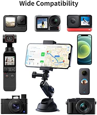 TELESIN Electric Magsafe Car Mount Vacuum Magnetic Car Phone Holder 105N 360° Reinforced Adjustable Swivel Lock, Suction Cup Phone Mount for Your Car/Gym/Mirror/iPhone & Android – Enhanced Compatibility and Speed