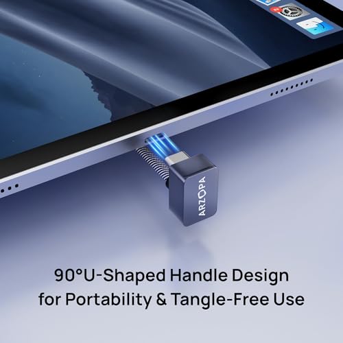 ARZOPA 100 W USB C to Type C Cable – Fast Charging & 10 Gbps Data Transfer – Durable Nylon Braided 3.3 ft Right Angle Connector for i Phone 16/15, Mac Book, i Pad Pro, Galaxy S24/S23, Thunderbolt 3 Devices – Unmatched Speed & Compatibility for Tech Enthusiasts
