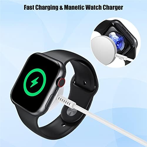 Revolutionary 2-in-1 USB C Magnetic Charger for Apple Devices – MFi Certified 20 W Fast Charge Cable with 6-ft Flexibility for Ultimate Convenience – Perfect Compatibility with Apple Watch Series 8/7/SE/6/5/4/3/2/1 and i Phone 14/13/12/11/XS – Your Premium Solution for Rapid Power Delivery on the Go