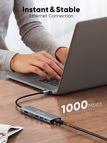 Unlock Ultimate Connectivity with the 7-in-1 USB C Hub 4 K 60 Hz | Cable Creation Multiport Adapter for Seamless 1 Gbps Ethernet, Stunning HDMI Display, Dual USB 3.0 Ports, 100 W PD Charging & SD/TF Card Support – Perfect for Mac Book Pro, i Pad Pro & Steam Deck Users!