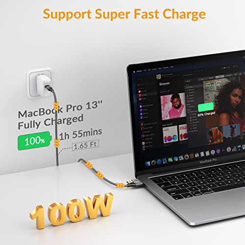 Experience Unmatched Speed and Versatility with i Dsonix Thunderbolt 4 Cable – 1.65 Ft Thick Braided USB-IF Certified Cable for 40 Gbps Data Transfer, 8 K@60 Hz Video Output, and 100 W Fast Charging for Mac Book, i Pad, and More – Optimal Performance for Multi-Device Connectivity and Enhanced Reliability