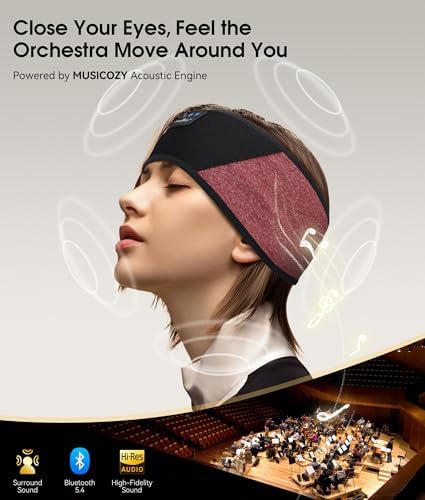 Revolutionary Bluetooth 5.4 Sleep Mask Headphones with Superior HD Sound Quality – Ultimate Comfort Music Headband Perfect for Travel, Yoga, and Running – Exceptional Gift Option for All, Featuring Unmatched Compatibility for an Elevated Listening Experience