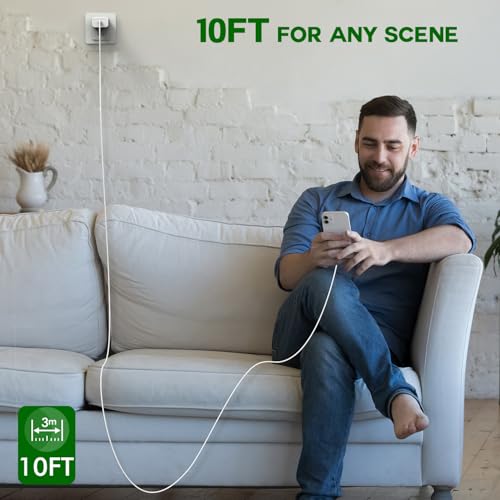 i Phone 16 & 15 Fast Charge Trio: 20 W USB-C Wall Chargers & 10 FT Woven Cables for Ultimate Device Compatibility – Ideal for i Pad Pro, Air Pods, and More – Efficient, Durable, and Perfect for Home or Travel Charging Solutions
