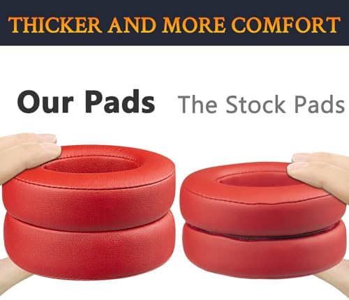 Transform Your Beats Studio Listening with Solo WIT Premium Replacement Ear Pads – Luxurious Soft Protein Leather Cushions Featuring Noise Isolation Memory Foam for Ultimate Comfort and Superior Sound Quality, Vibrant Orange Design for Enhanced Style with Studio 2 & 3 Headphones