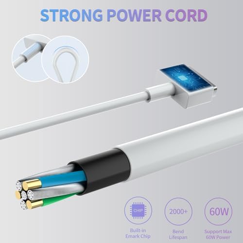 Elevate Your Charging Efficiency with the High-Performance 60 W/45 W T-Tip Magnetic Power Adapter for Mac Book Air (2012-2015) – Unmatched Compatibility for Models A1425, A1502, A1465, A1466, A1436, A1435 – Ultra-Lightweight & Travel-Friendly Design for Effortless Power On-the-Go