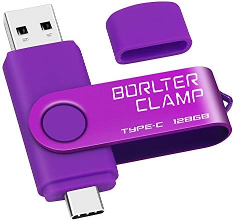 128 GB USB Type-C Flash Drive by Borlter Clamp – Dual Port Memory Stick for Fast Data Transfer with USB 3.0 Compatibility for Android Smartphones, Tablets, and Computers – Perfect for Samsung Galaxy S10/S9/Note 9, LG, and Huawei Devices – Reliable Storage Solution for Photos, Videos, and Documents