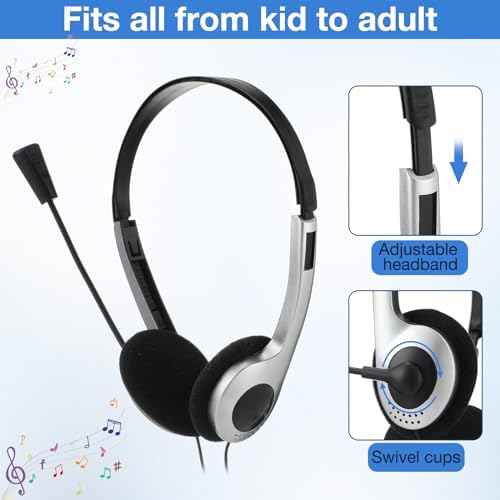 Yunsailing 30-Pack Classroom Headphones with Microphone – Lightweight, Adjustable On-Ear Earphones for Enhanced Student Engagement | Perfect for School, Remote Learning & Group Activities | Durable 3.5 mm Jack for Clear Audio Communication