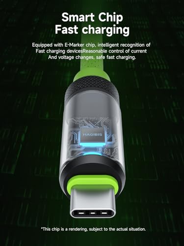 Hagibis USB 4 Cable with LED Display – 240 W Fast Charging & 8 K@60 Hz Video Output for i Phone 16/15 Pro Max, i Pad, Mac Book Pro/Air – Ultimate Thunderbolt 4/3 Data Transfer Solution for Efficient Connectivity and Enhanced Performance