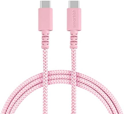 Smartish Crown Joule USB-C Charger – 6 ft Fast Charging Cable for i Phone 16 & 15 – 100 W Power Delivery – Nylon Fabric-Wrapped Cord for Android, Pixel, Galaxy, Mac Book Pro – Versatile Black Charging Solution for Instant Power-ups and Enhanced Durability