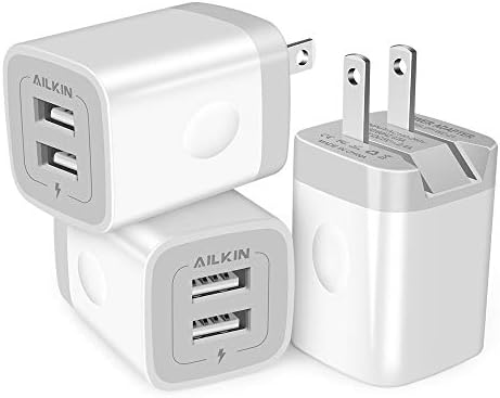 AILKIN 3-Pack Foldable Dual-Port Fast Charging Cubes – Compact USB Wall Charger Adapters for i Phone 16 & Samsung Galaxy – Enhanced Portability, Safety, and Speed for On-the-Go Power Solutions